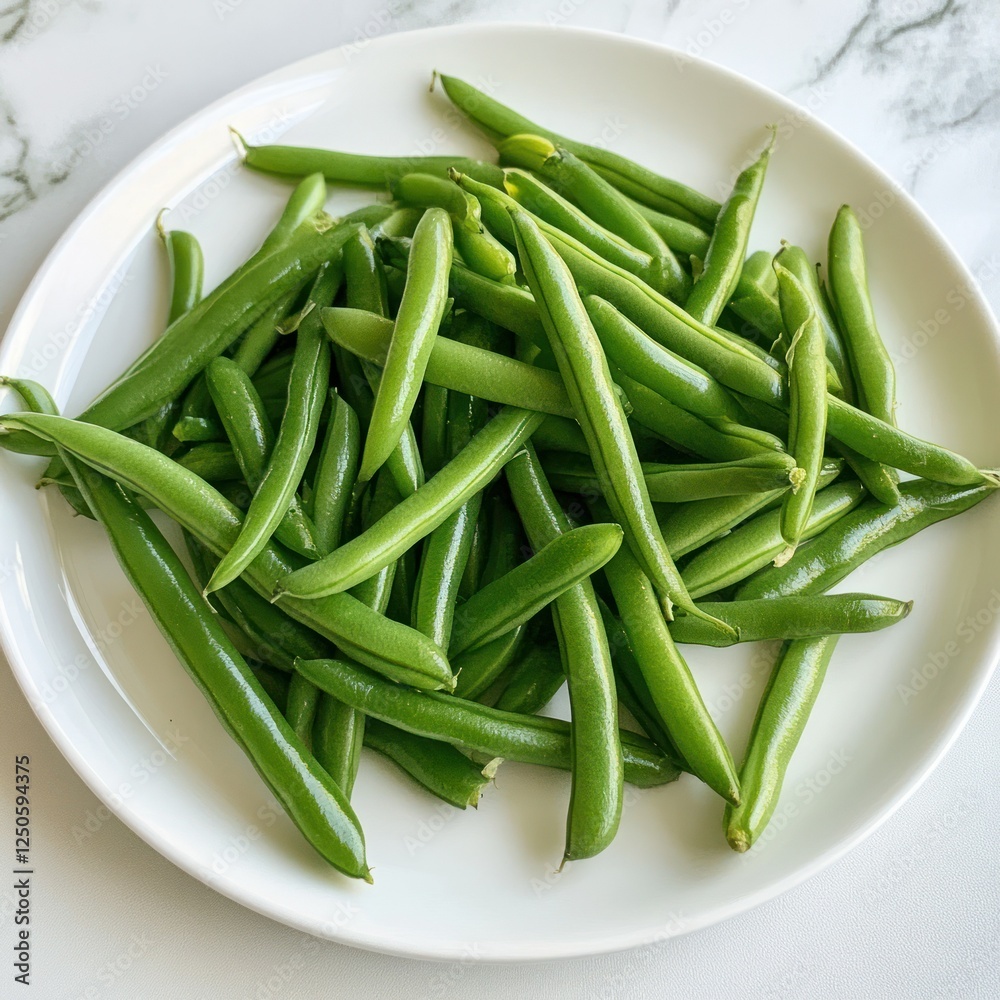 pile of fresh green beans on white background pile of fresh green beans on white background