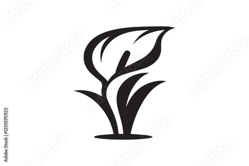 simple and unobtrusive Calla Lily vector silhouette illustration isolated in white background