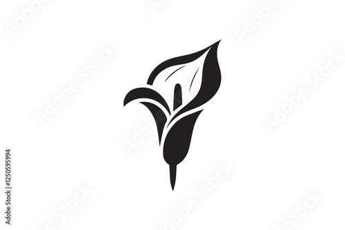 simple and unobtrusive Calla Lily vector silhouette illustration isolated in white background