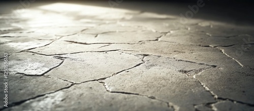 Cracked and Weathered Cement Floor Texture for Architectural and Industrial Background Use photo