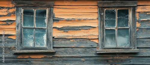 Wallpaper Mural Weathered Wooden House Exterior with Cracked Texture and Erosion Featuring Empty Space for Custom Text and Design Elements Torontodigital.ca