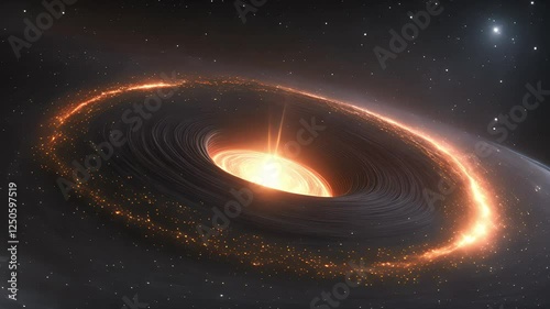 Glowing Cosmic Spiral in Dark Space