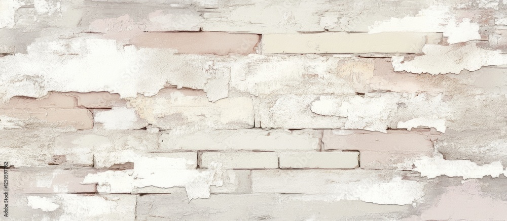 Fototapeta premium Textured vintage wall background with peeling paint in soft neutral tones ideal for design projects or artistic applications.