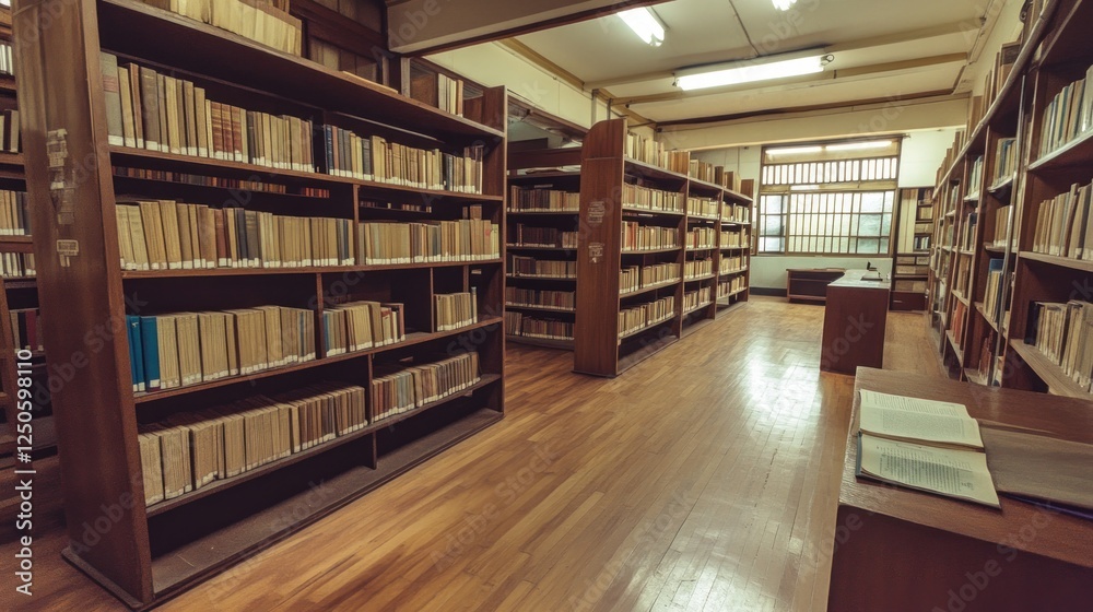 Shelves Full of Books in Classic Library Interior Shelves Full of Books in Classic Library Interior