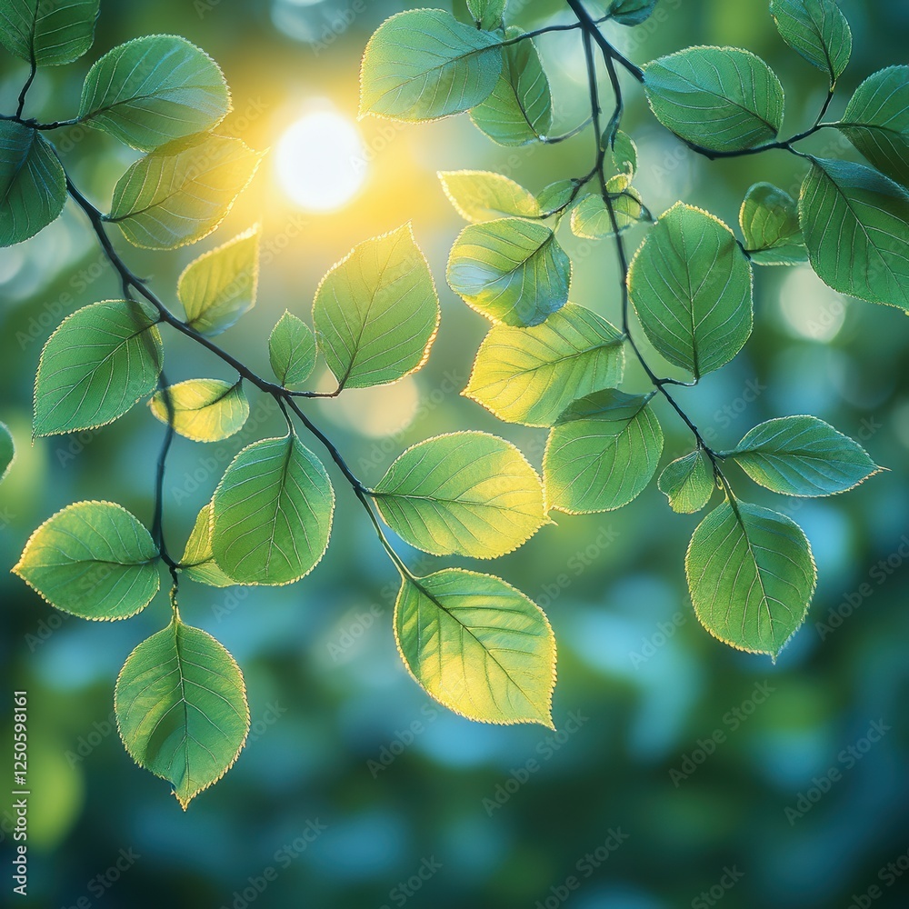 Obraz premium High Quality Natural Background with Green Leaves and Sunlight