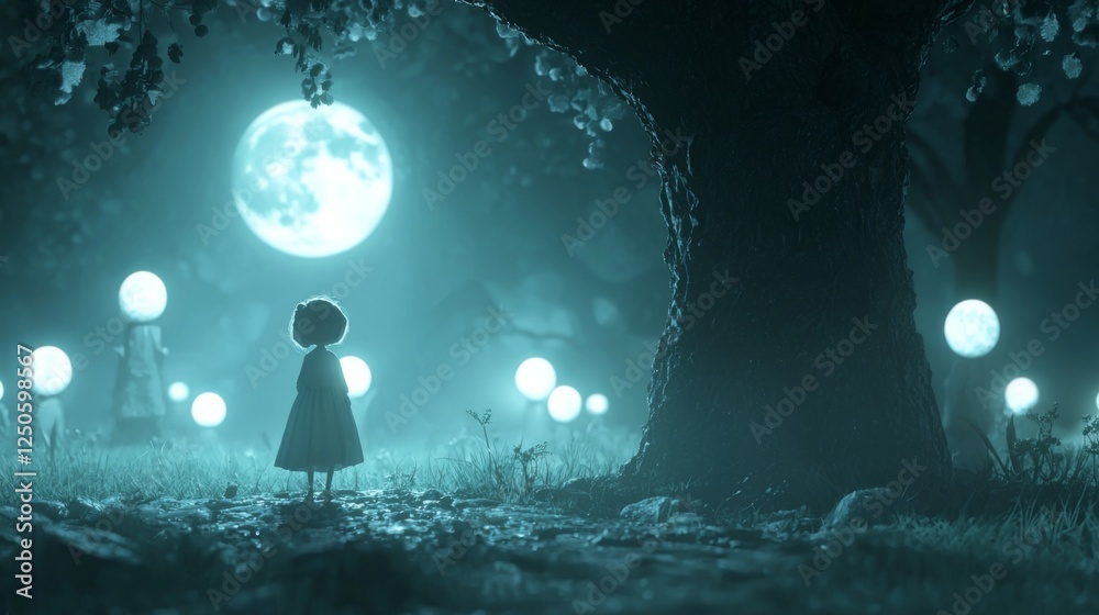 Obraz premium A mystical background with soft blue moonlight shining through misty clouds, creating an enchanting night scene. --chaos 20 --ar 16:9 --quality 2 --v 6.1 Job ID: 28ac3e75-5b3f-4143-a8b1-f2fcbc7d4366