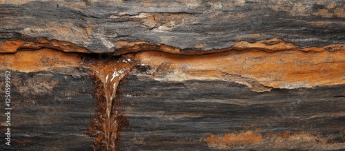 Weathered tree trunk texture with rich colors for rustic backgrounds and natural themes in design projects photo