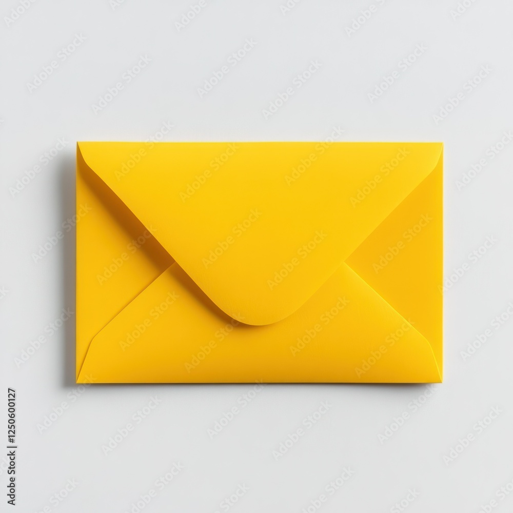 Yellow envelope mockup top view on white background Yellow envelope mockup top view on white background