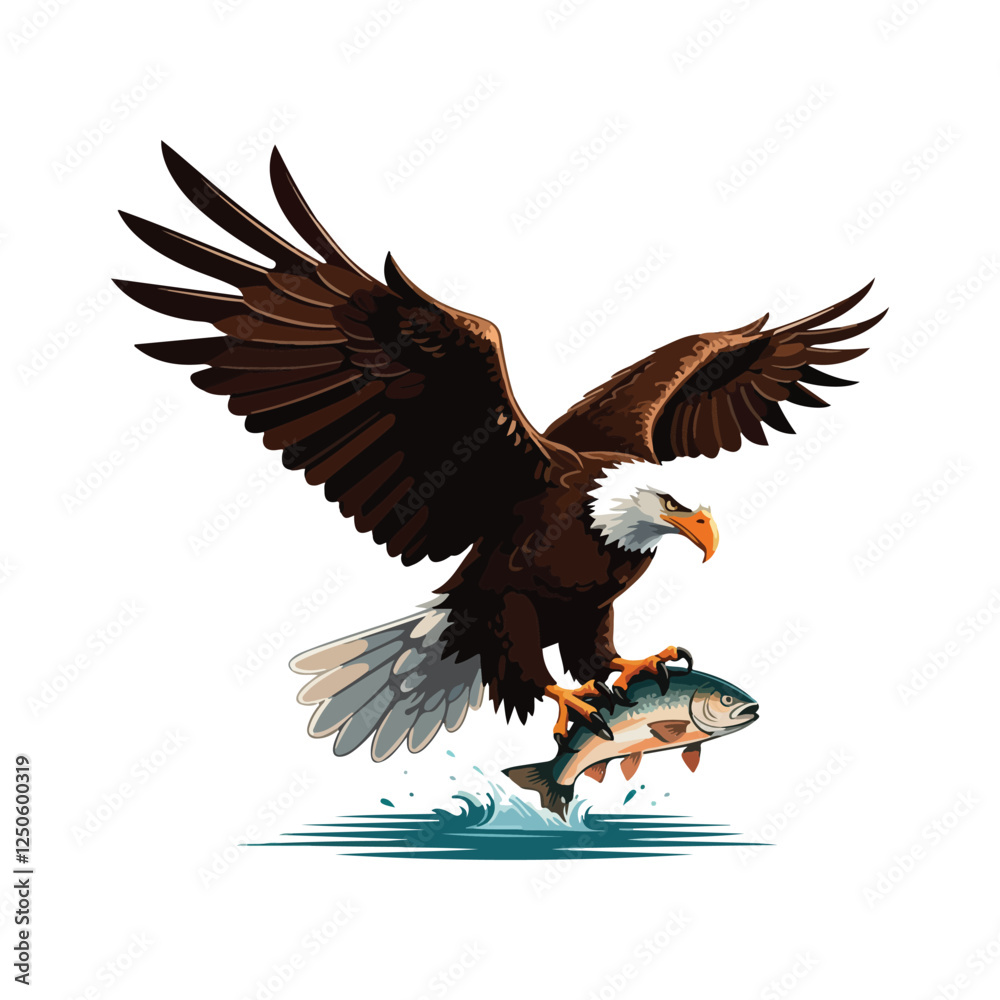 Fototapeta premium Cute Eagle Bird Cartoon Vector Icon Illustration. Animal Nature Icon Concept Isolated Premium Vector