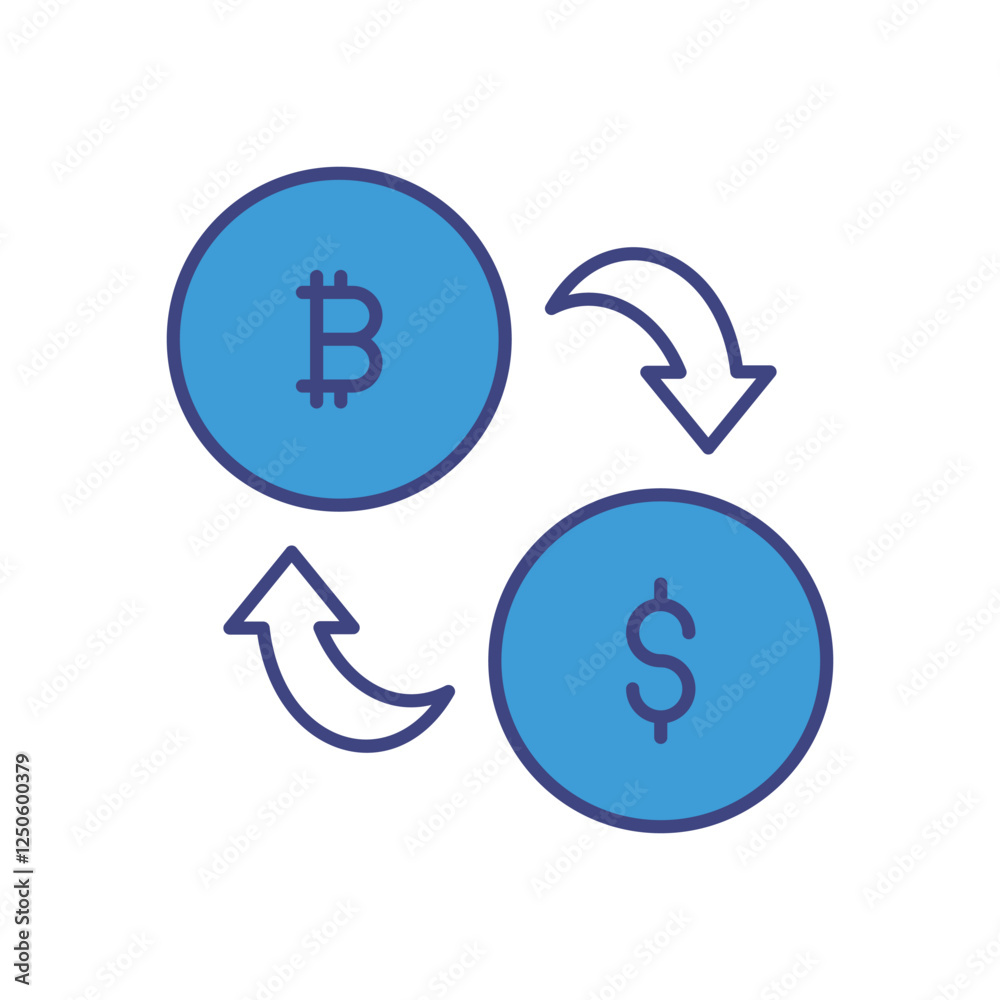 Cryptocurrency Exchange icon vector stock illustration Cryptocurrency Exchange icon vector stock illustration