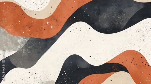 Wallpaper Mural Abstract Wavy Lines in Earthy Tones Torontodigital.ca
