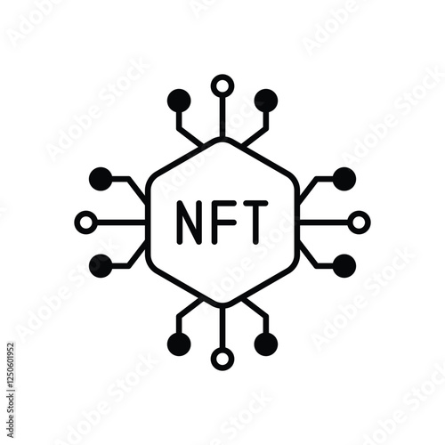NFT icon vector stock illustration