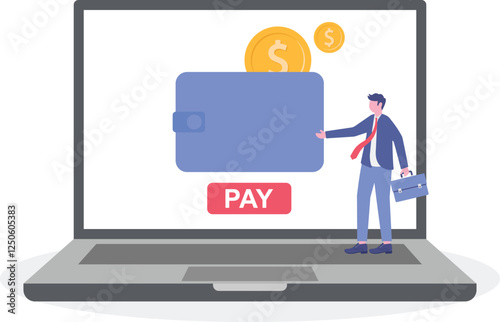 Social media illustration, business concept, web design

