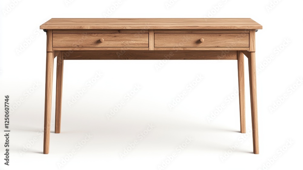 Light Brown Wooden Desk With Two Drawers Light Brown Wooden Desk With Two Drawers