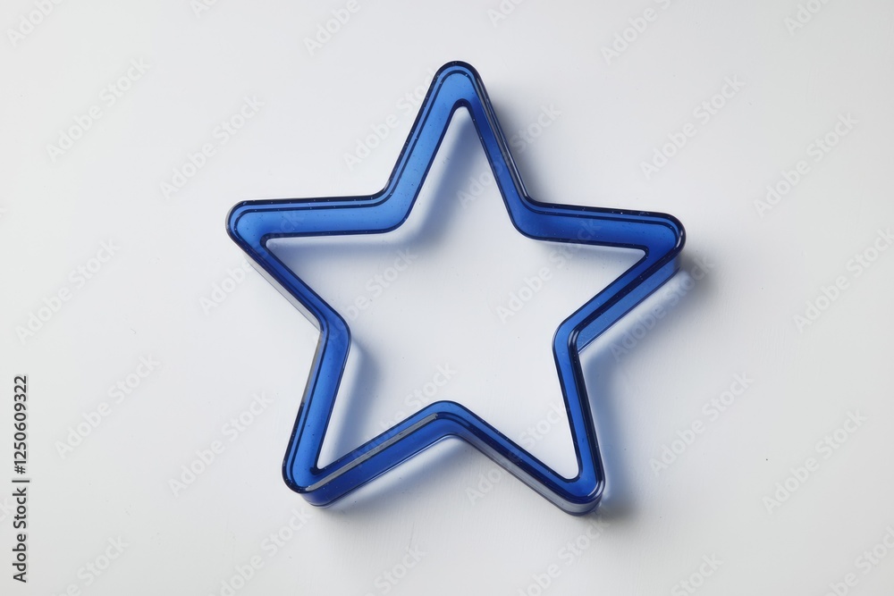 Obraz premium A vibrant blue star-shaped frame, possibly a cookie cutter or decorative element.