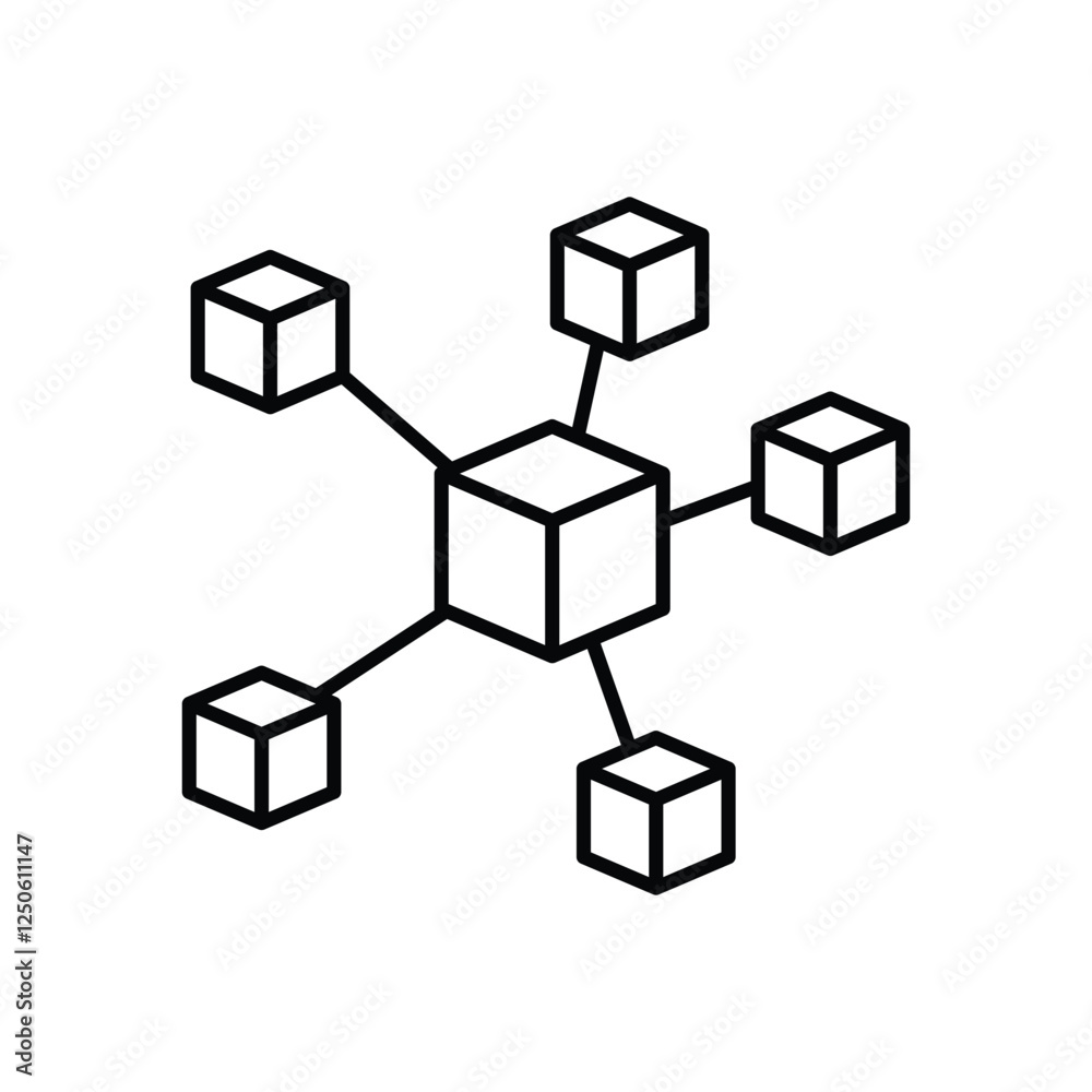 Blockchain Network icon vector stock illustration Blockchain Network icon vector stock illustration