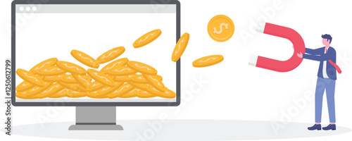 Social media illustration, business concept, web design

