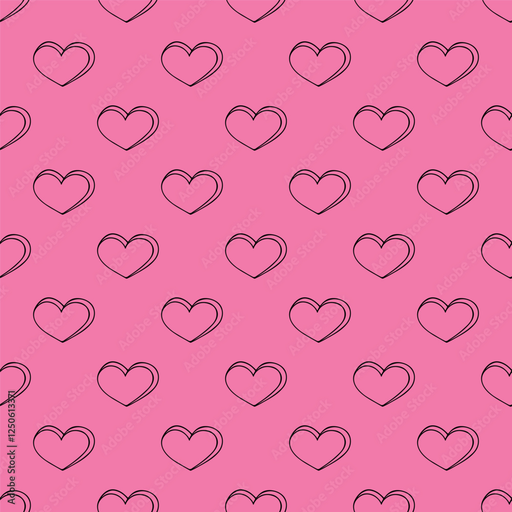 Seamless pattern with hand drawn heart doodle for decorative print, wrapping paper, greeting cards and fabric Seamless pattern with hand drawn heart doodle for decorative print, wrapping paper, greeting cards and fabric