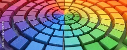 Colorful cube spiral design; abstract background; website, print photo