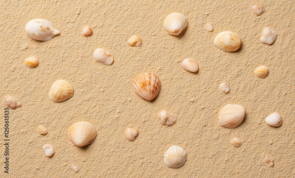 Collection of seashells on sand Collection of seashells on sand