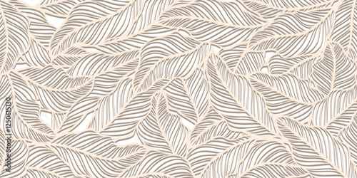 Elegant Subtle Nature Inspired Branch Illustration Wallpaper, Leaf pattern