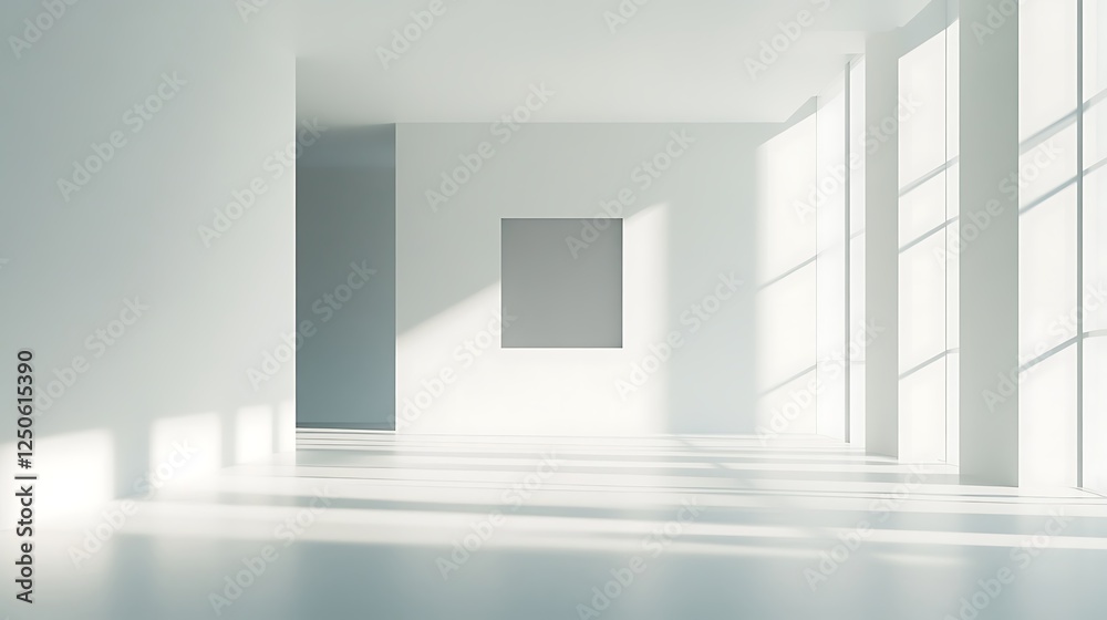 Minimalist White Room Sunlight Through Windows Minimalist White Room Sunlight Through Windows