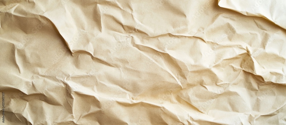 Obraz premium Crumpled vintage paper texture ideal for backgrounds in retro design projects and artistic presentations.