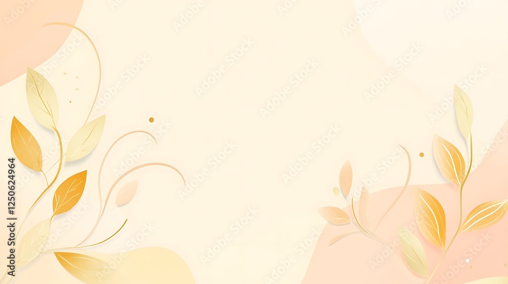 Elegant Autumn Leaves on a Soft Beige Background