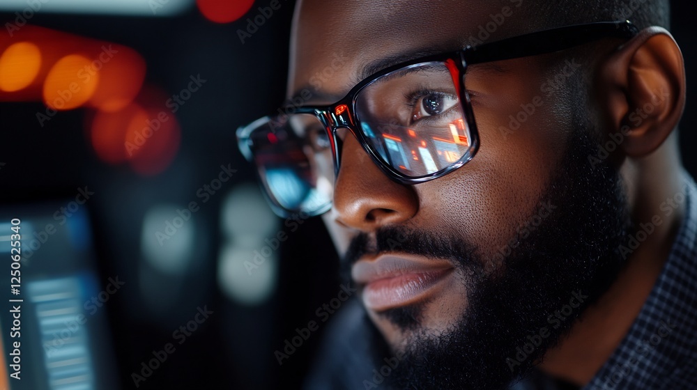 Focused Programmer: Nighttime Coding Session Focused Programmer: Nighttime Coding Session