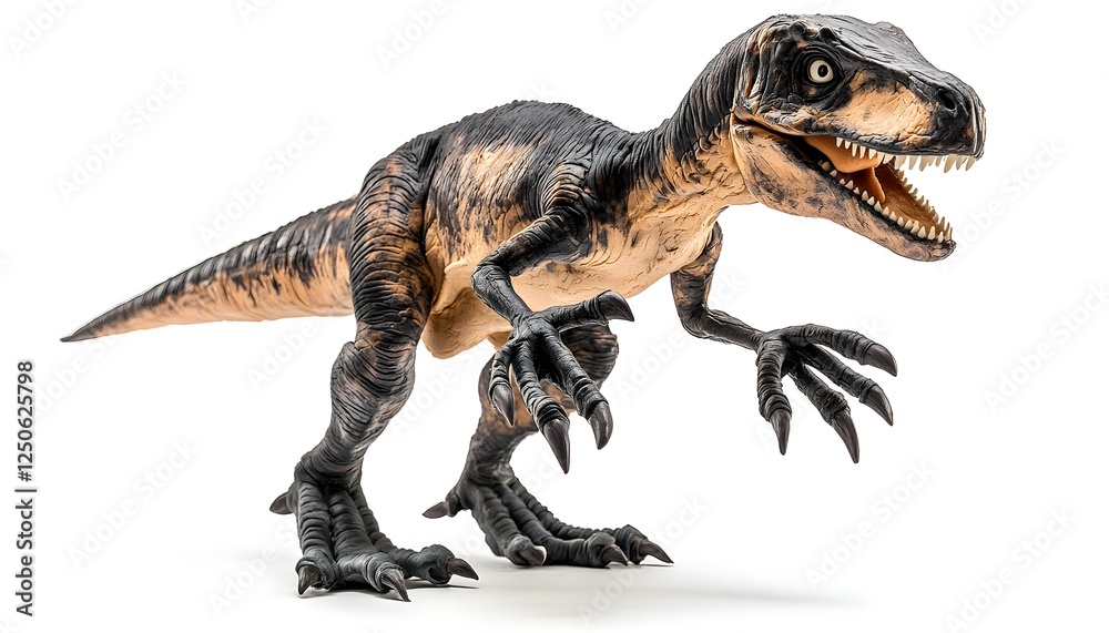 Fototapeta premium A detailed model of a velociraptor dinosaur