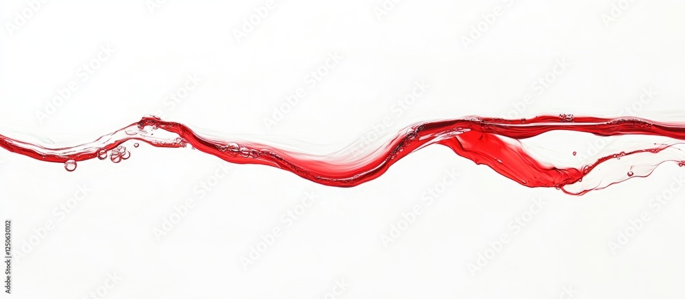 Red ink swirling and dispersing in clear water on a white background creating dynamic fluid patterns and textures. Red ink swirling and dispersing in clear water on a white background creating dynamic fluid patterns and textures.
