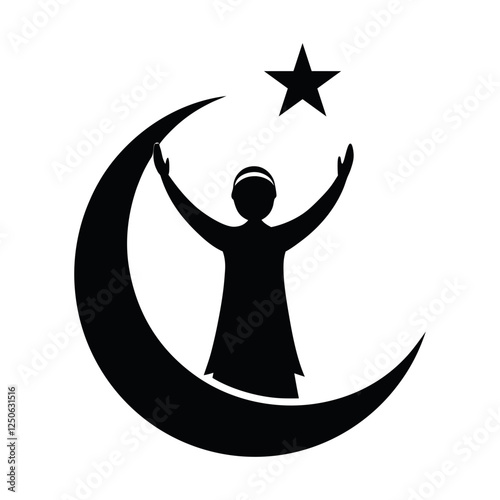 Muslim Praying vector silhouette