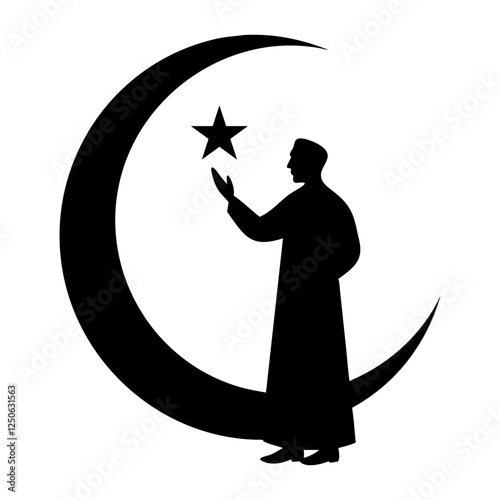 Muslim Praying vector silhouette