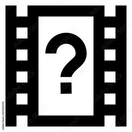 Film Question - Simple Minimalist Media Icon for Digital Content
