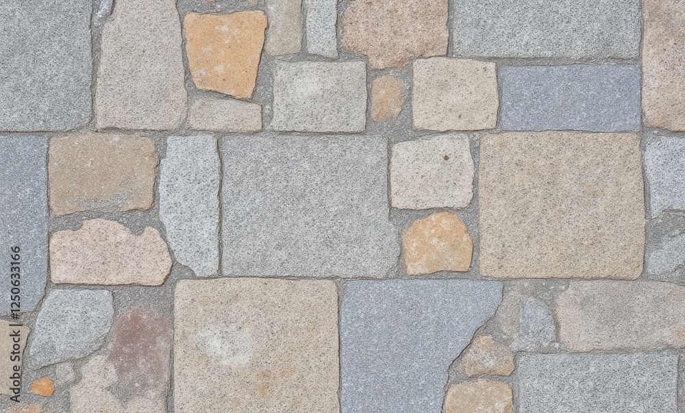 Textured stone pavement with varied colors Textured stone pavement with varied colors