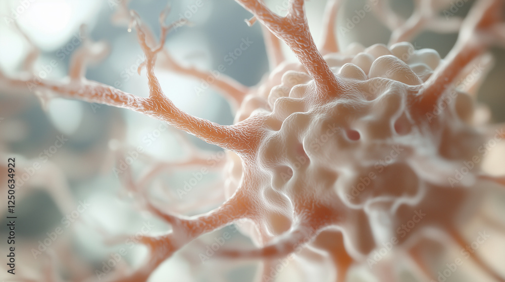 Naklejka premium Close-up 3D Model of Human Brain for Educational Purposes