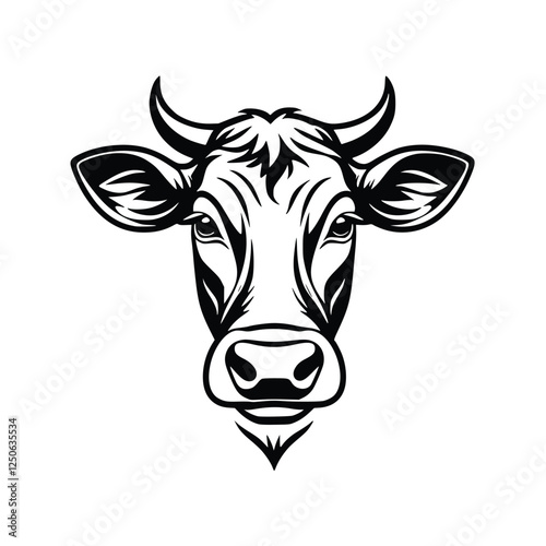 Wallpaper Mural black and white cow head icon Torontodigital.ca