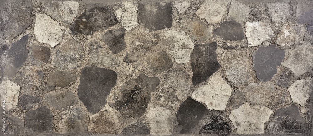 Cracked and uneven stone walkway surface texture ideal for backgrounds in design and architectural projects Cracked and uneven stone walkway surface texture ideal for backgrounds in design and architectural projects