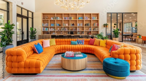 Fototapeta Naklejka Na Ścianę i Meble -  A contemporary coworking space transformed into a seminar venue