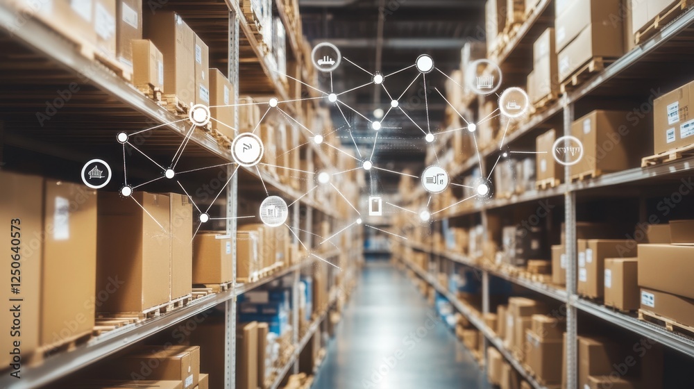 A global logistics concept with supply chain arrows connecting different regions