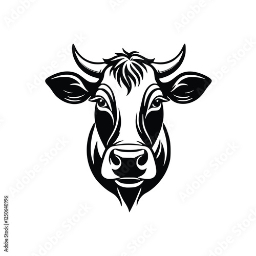 Wallpaper Mural black and white cow head icon Torontodigital.ca