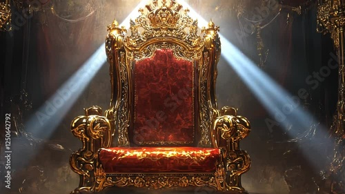 Regal Throne: A Golden Seat of Power and Majesty
