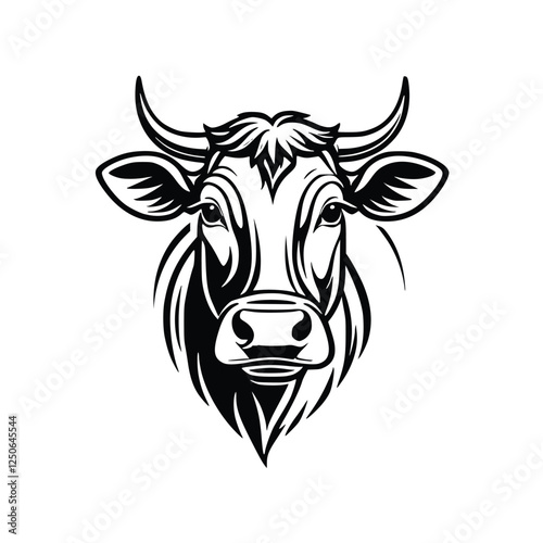Wallpaper Mural black and white cow head icon Torontodigital.ca