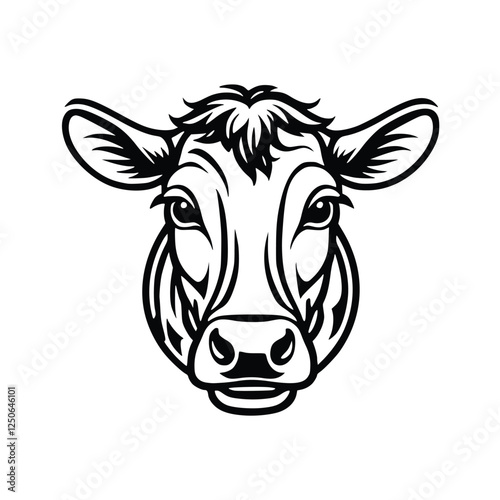 Wallpaper Mural black and white cow head icon Torontodigital.ca