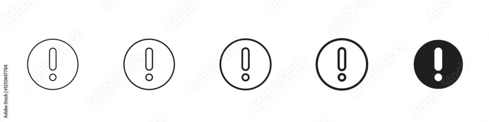 set of 5 pixel perfect Exclamation interface icon with 1 unexpanded, 1 silhouette, Exclamation icon for warnings, alerts, important notifications and caution signs set of 5 pixel perfect Exclamation interface icon with 1 unexpanded, 1 silhouette, Exclamation icon for warnings, alerts, important notifications and caution signs
