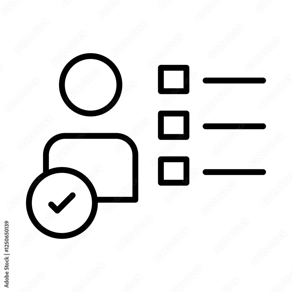 Simple Staff ID Card Outline Icon - Minimalist Vector Illustration Simple Staff ID Card Outline Icon - Minimalist Vector Illustration