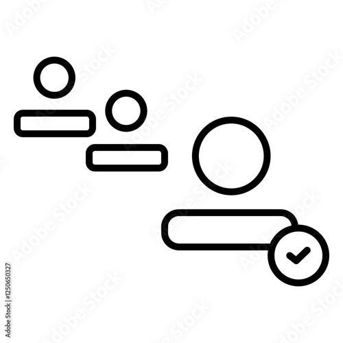 Simple Staff ID Card Outline Icon - Minimalist Vector Illustration