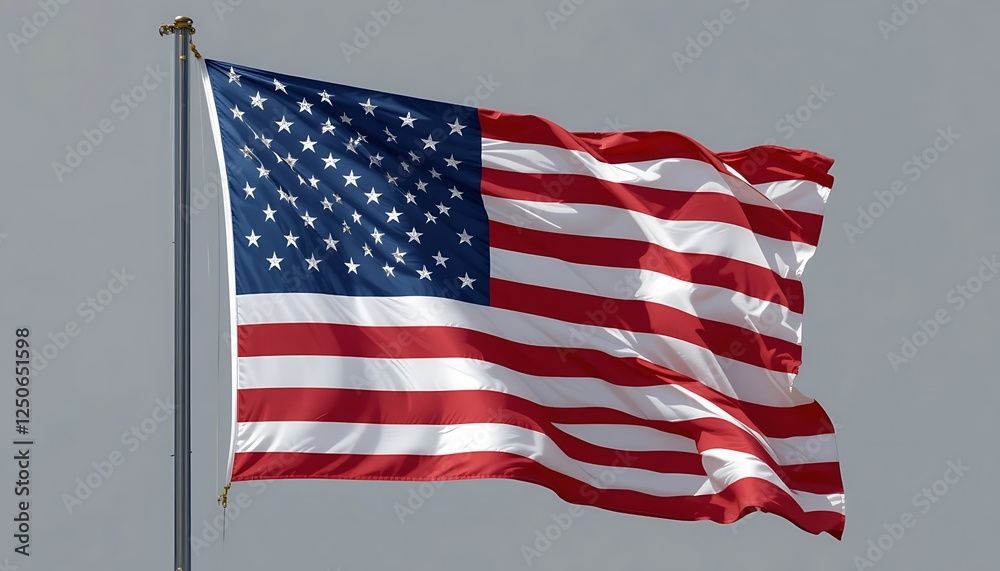 Obraz premium United States Flag Waving In The Wind