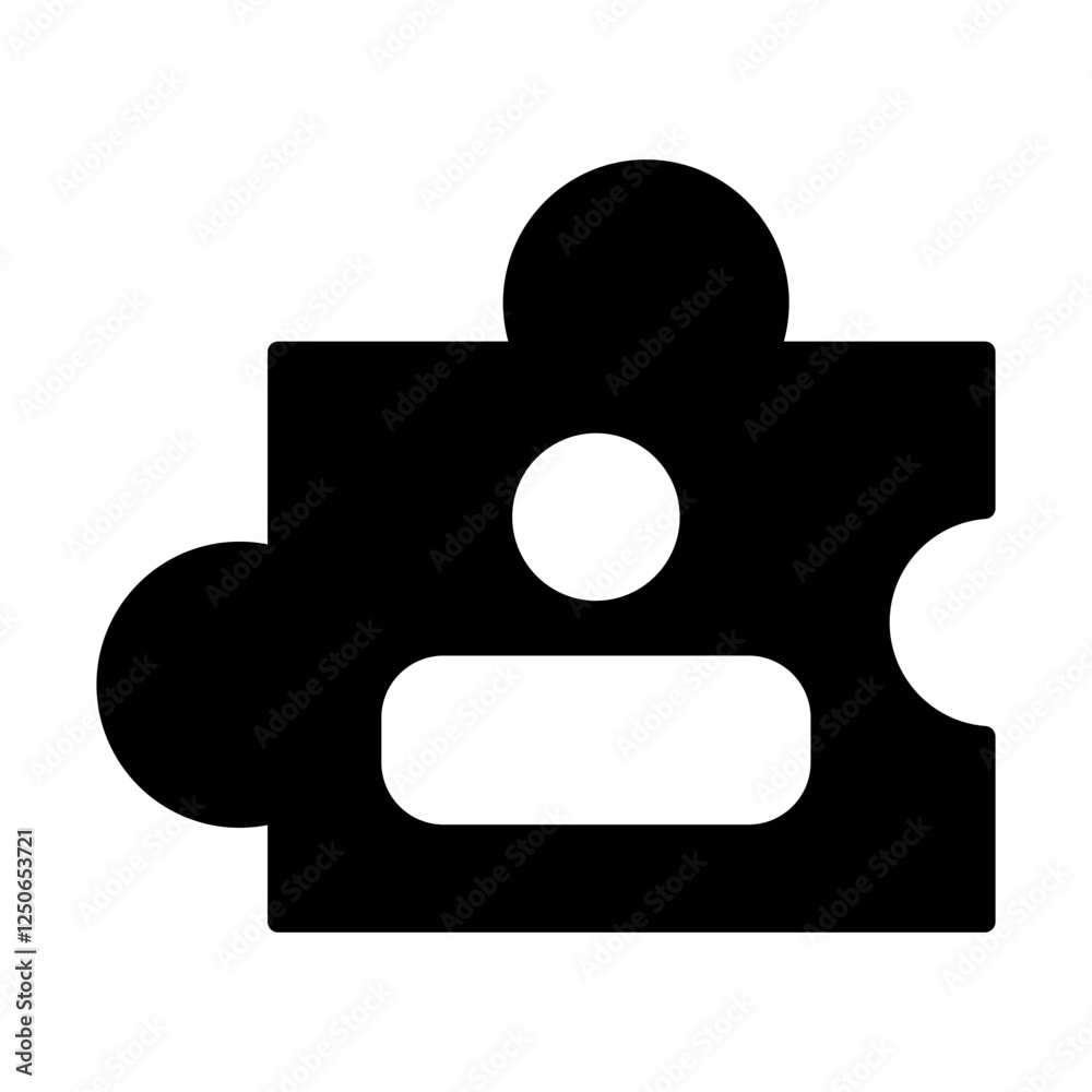 Fototapeta premium Simple Staff ID Card Glyph Icon - Minimalist Vector Illustration