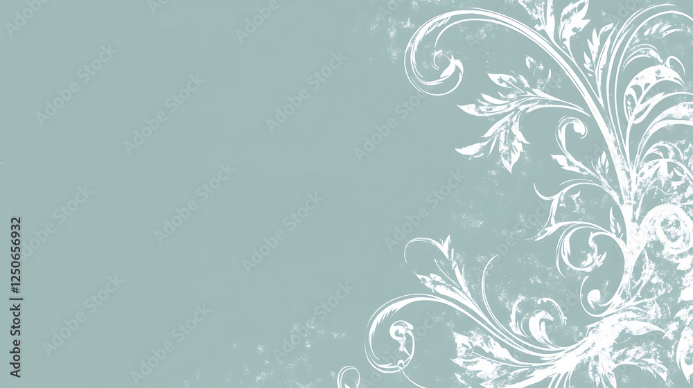 Elegant White Floral Design on a Soft Green Background Elegant White Floral Design on a Soft Green Background